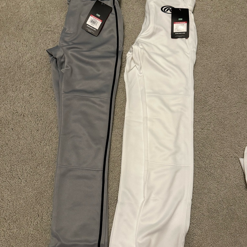 Rawlings Gray and White Baseball Pants